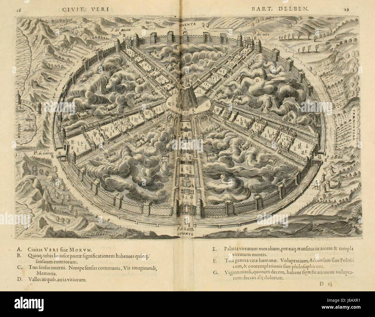 Die Stadt der Wahrheit oder Ethik (1609) Stockfoto