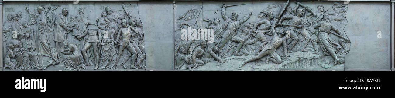 Bronzerelief Sieg Spalte deutsch-dänischen Krieg Stockfoto