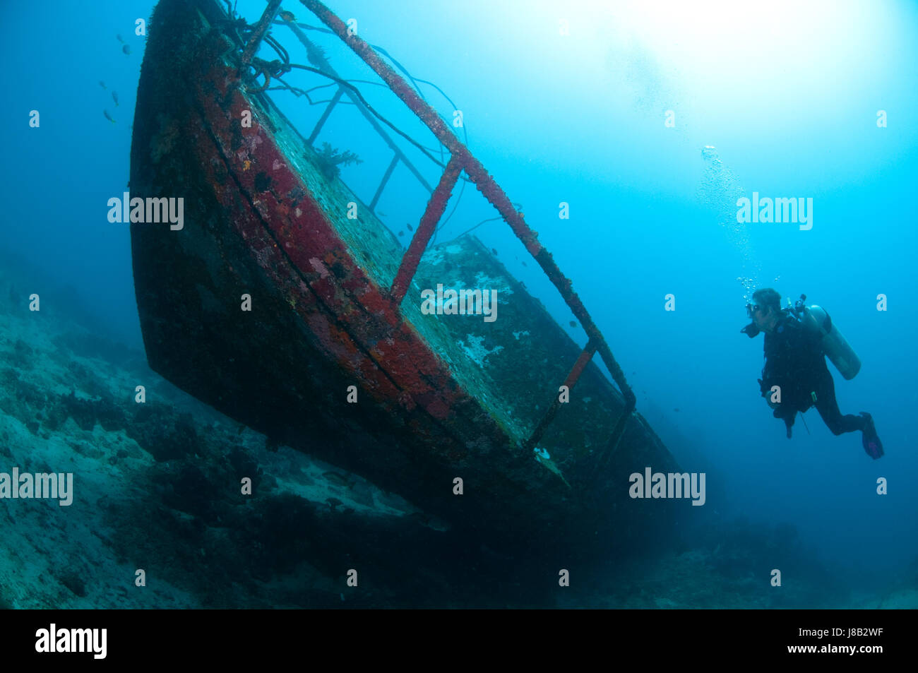 am Boot Wrack Stockfoto