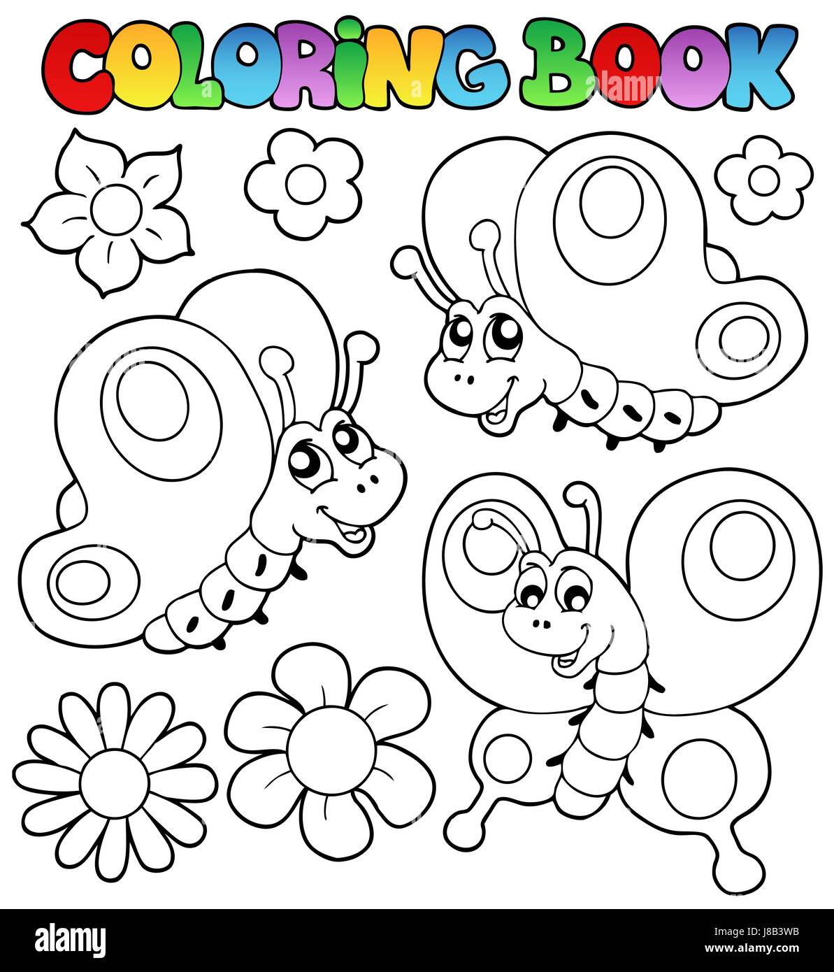Farbe, Insekten, Schmetterling, Farbe, Schmetterlinge, gemalt, Färbung, Buch, lachen, Stockfoto