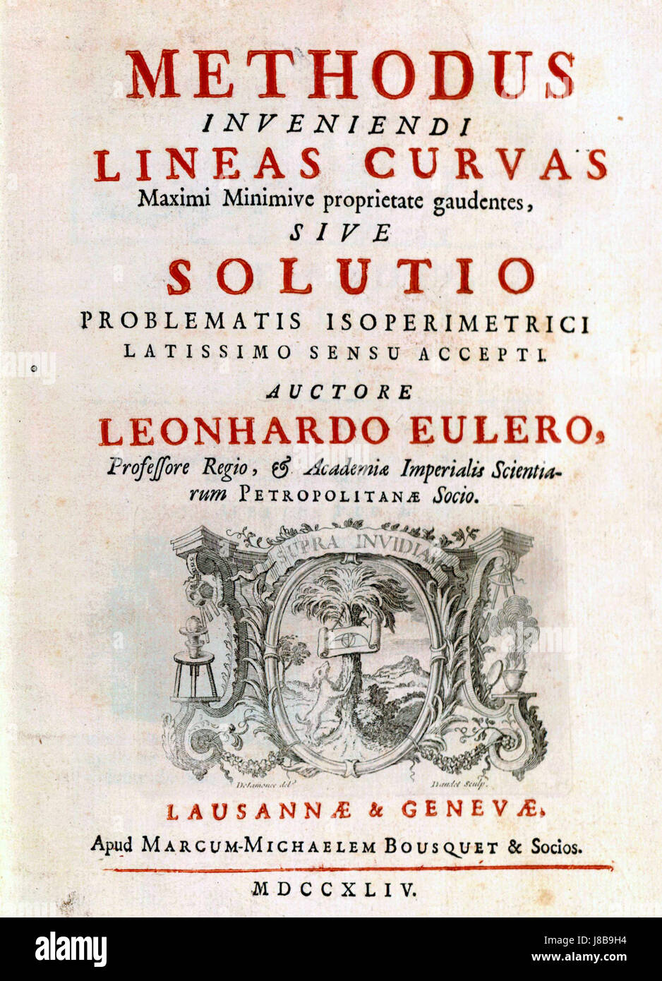 Methodus Inveniendi Leonhard Euler 1744 Stockfoto
