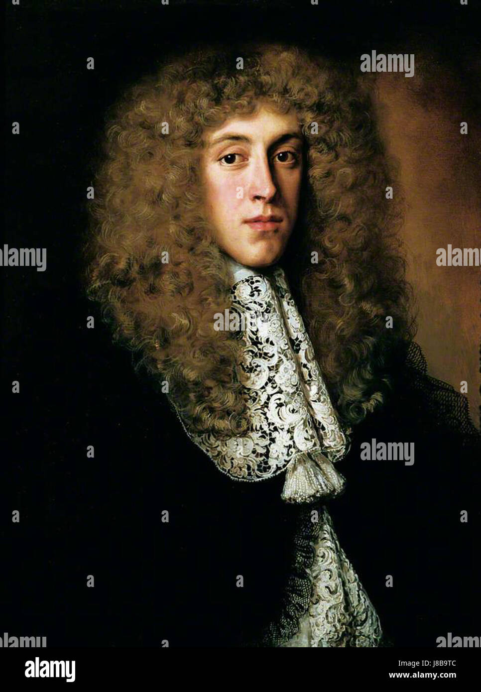 Jacob Ferdinand Voet Portrait eines Edelmannes mit Spitzenkragen Stockfoto