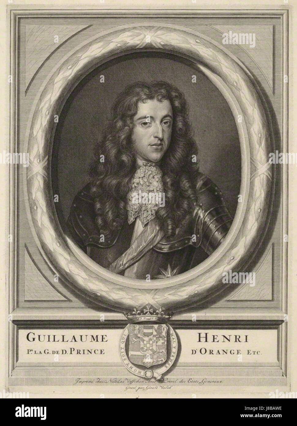 König William III von Gerard Valck, Nicolaes Visscher II, nach unbekannten Künstlers veröffentlicht Stockfoto