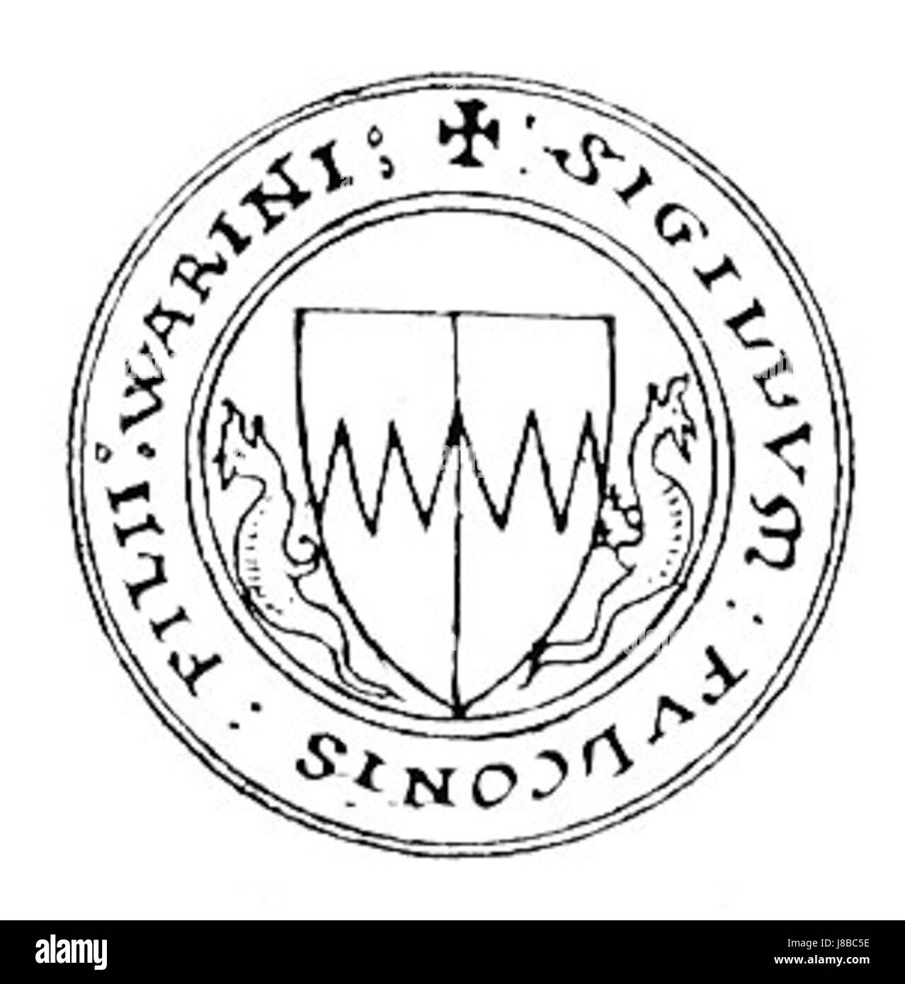 Fulk FitzWarin war eine prominente Persönlichkeit im mittelalterlichen England, bekannt für seine Rolle in der Aristokratie und Militärgeschichte. Seine Geschichte ist mit der anglo-normannischen Geschichte des 13. Jahrhunderts verbunden. Stockfoto