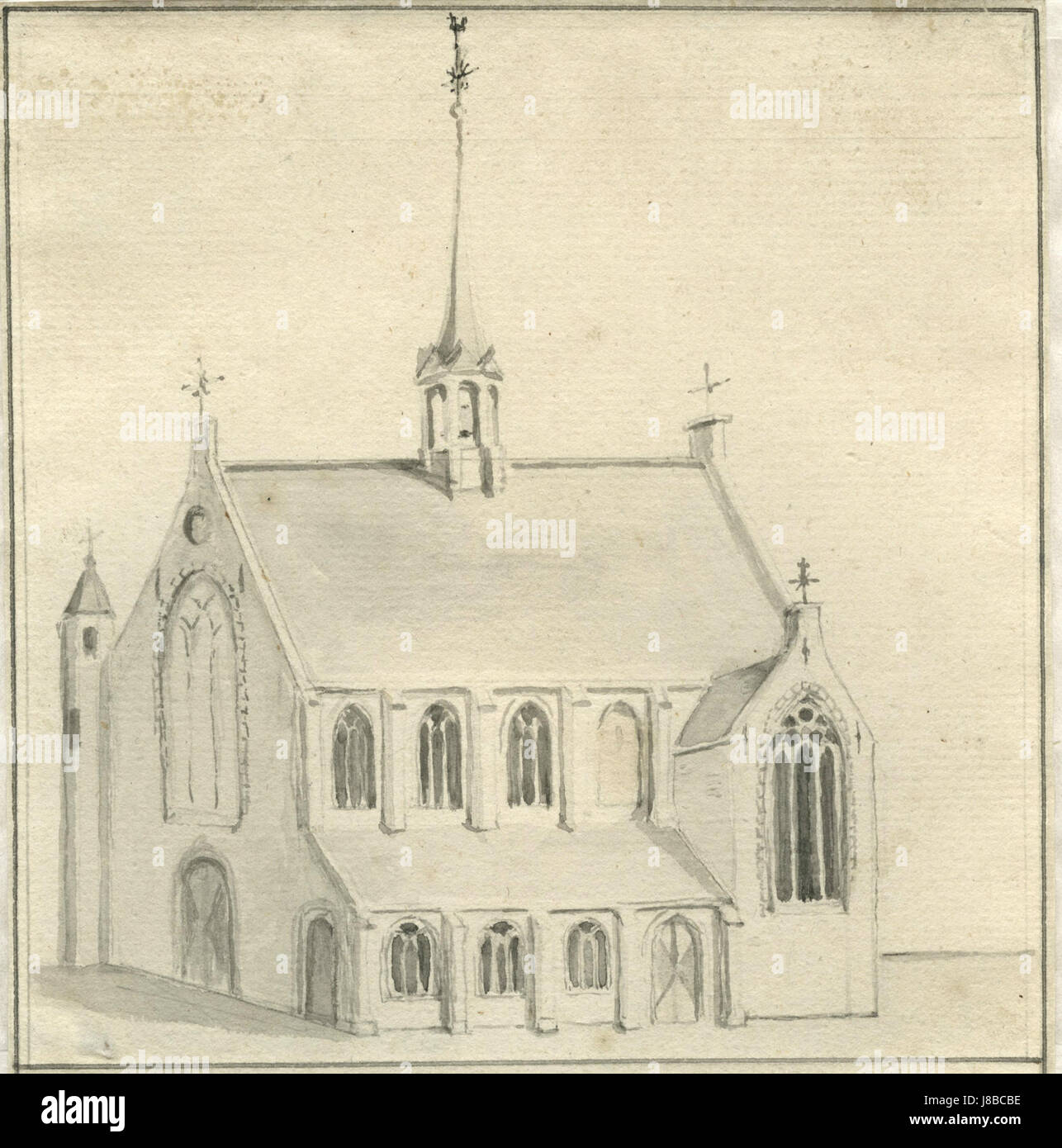 Hofkapel Op Het Binnenhof, Tür Albertus Frese (1714 1788) Stockfoto