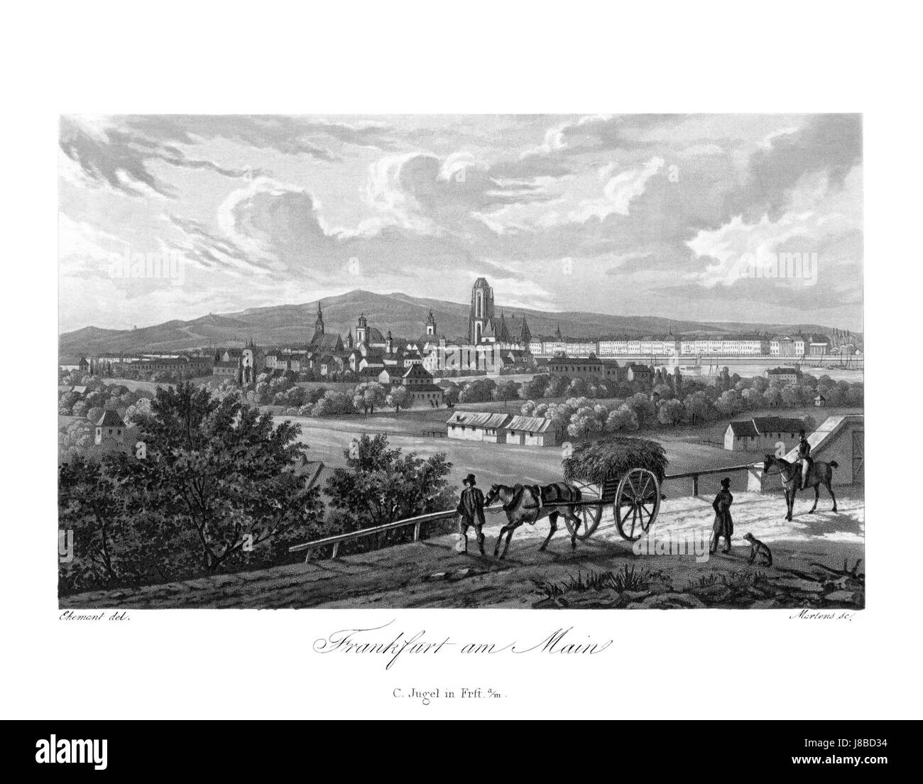 Frankfurt am Main ist eine große Stadt in Deutschland, bekannt für ihr Finanzviertel, historische Sehenswürdigkeiten und moderne Architektur. Der Verweis auf VPDFSLMEDSE 0023 weist wahrscheinlich auf ein Dokument oder einen Datensatz hin, das sich auf die Geschichte der Stadt oder die Stadtentwicklung bezieht. Stockfoto