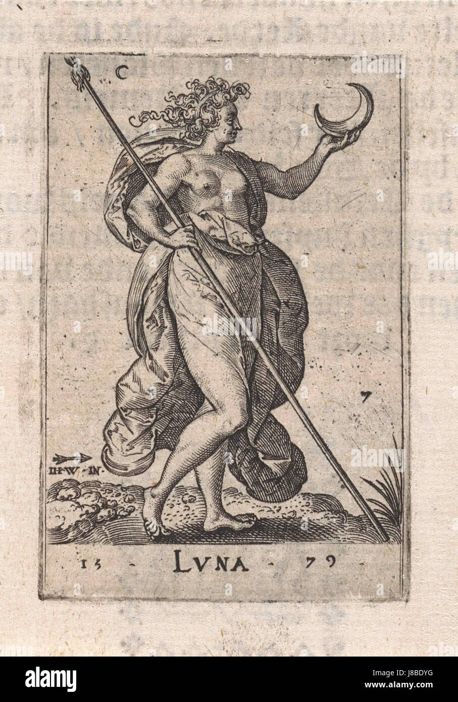 Johannes Wierix Luna 1579 Stockfoto