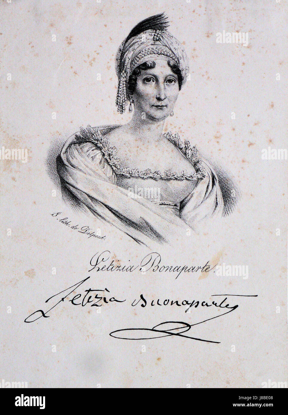 Letizia Bonaparte Litho Stockfoto