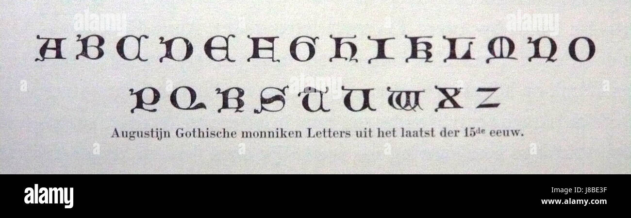 Enschede des 15. Jahrhunderts Augustine gotischen Lettern Stockfoto