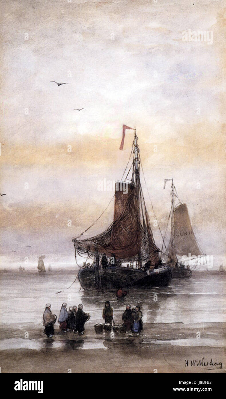 Mesdag Hendrik Willem die Ankunft der Flotte Stockfoto