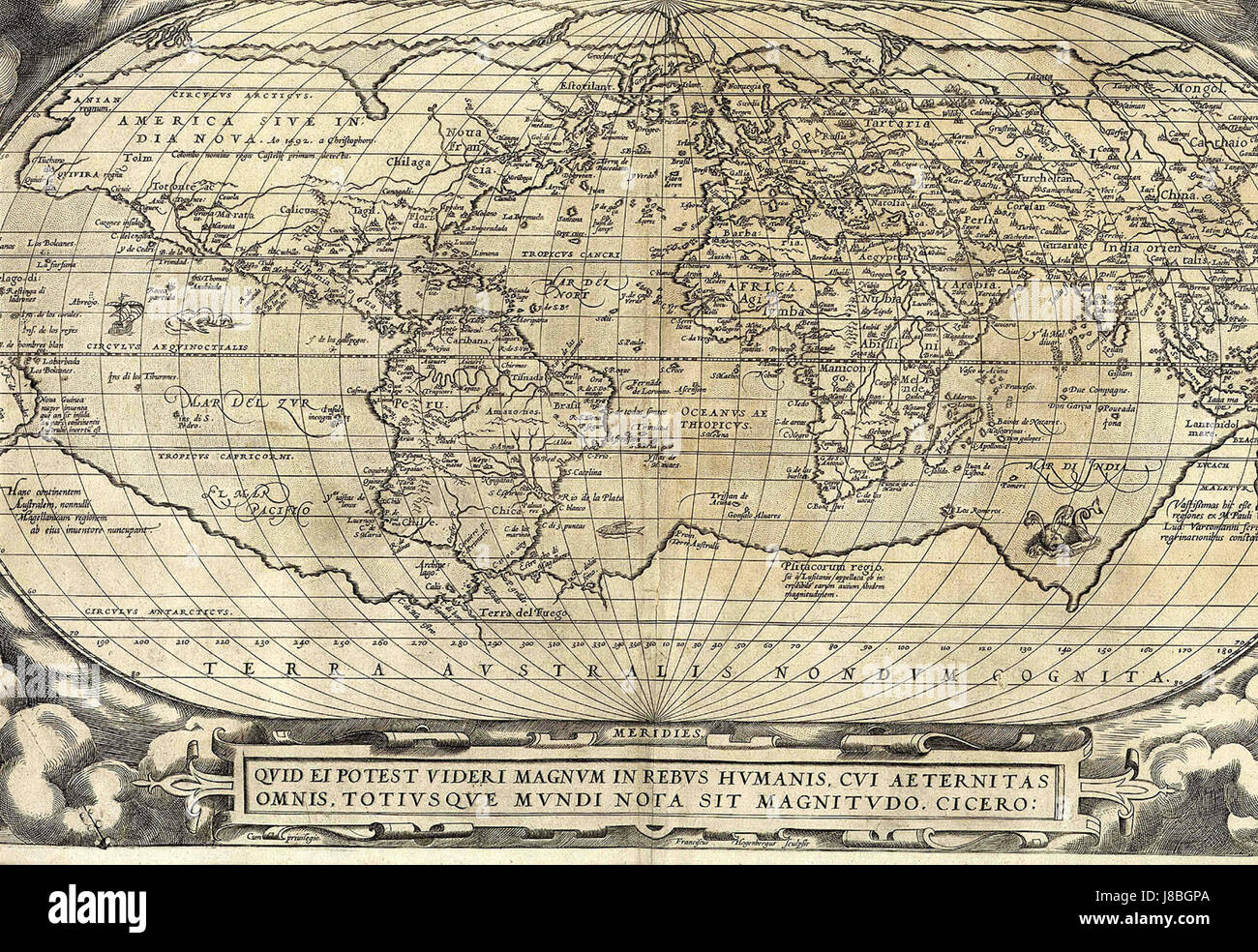 Franz Hogenbergs Typus Orbis Terrarum 1590 Ubs G 0637 III Stockfoto
