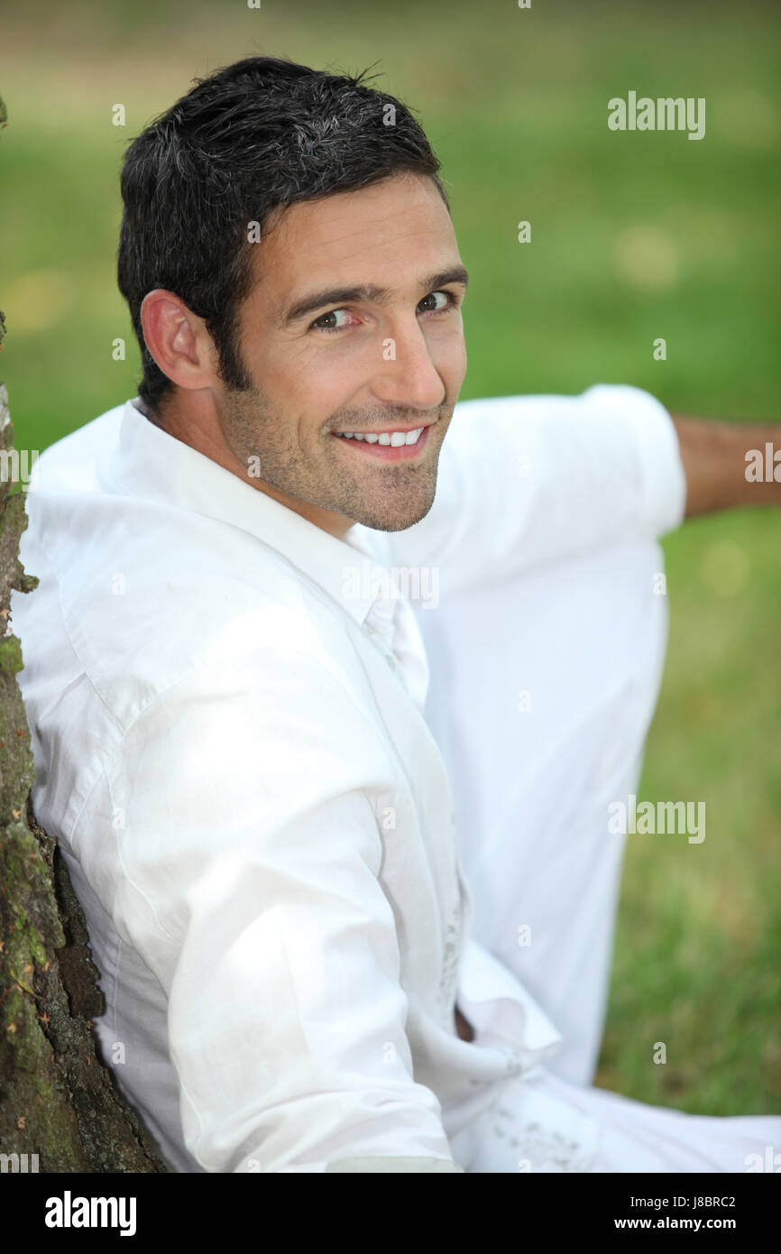 Baum, Park, Feld, Landschaft, Landschaft, Natur, Wiese, Rasen, Rasen, grün, Stockfoto