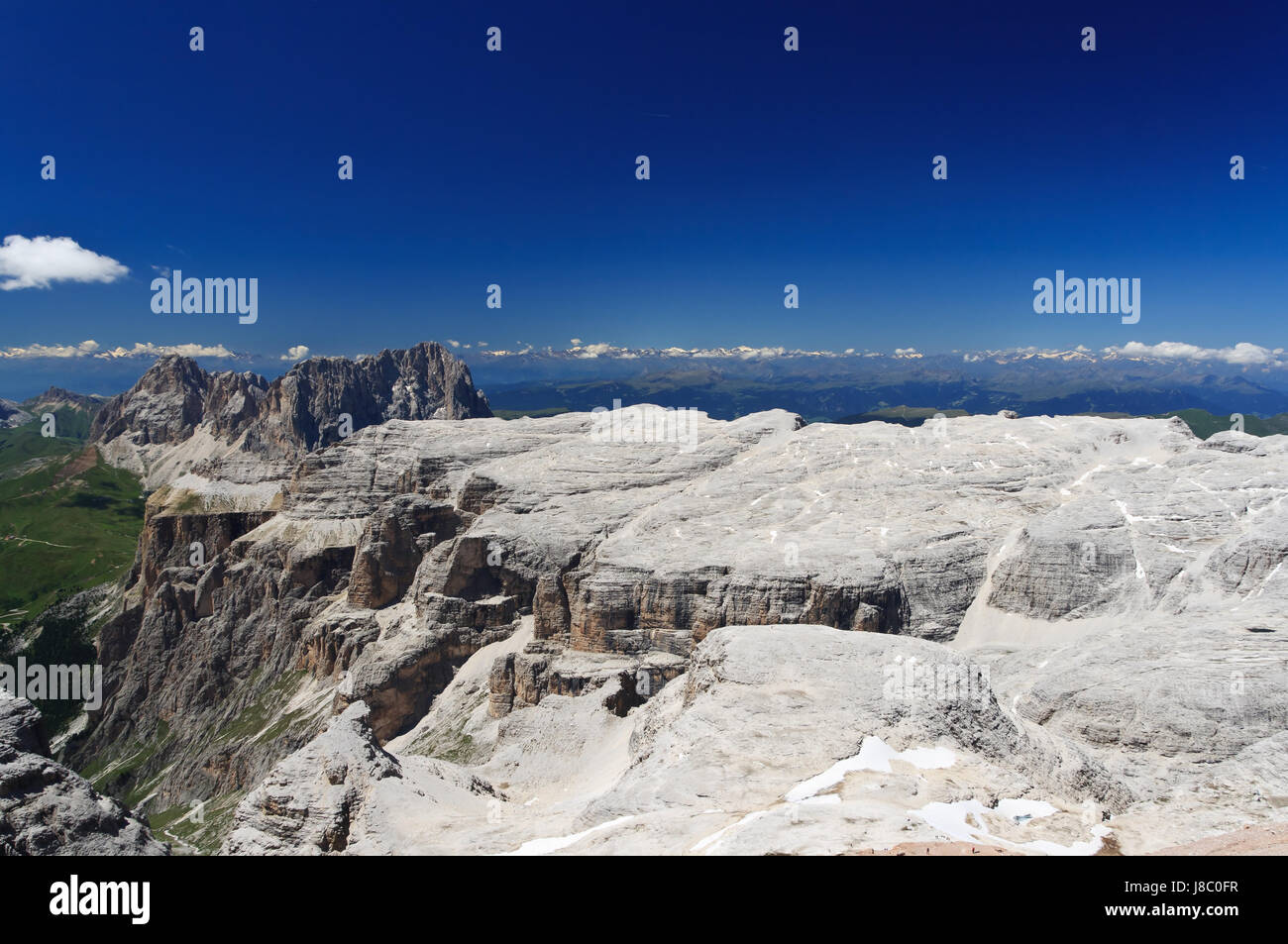 Dolomiten, Alpen, Sommer, sommerlich, Anblick, Ausblick, Outlook, Perspektive, Vista, Stockfoto