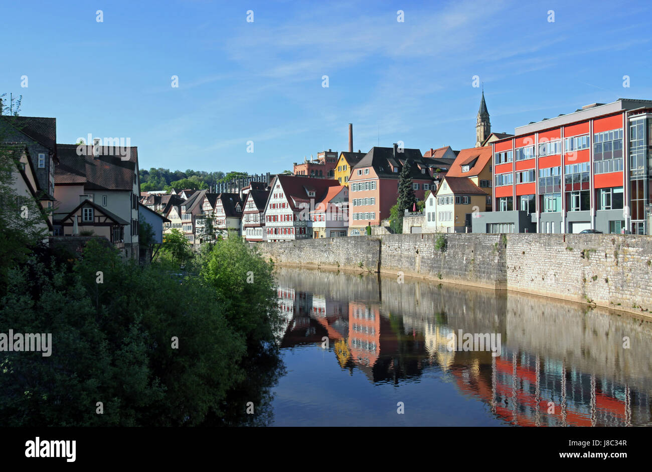 Altstadt, Frame-Work, Herd, Köcher, Klang, Fluss, Wasser, Altstadt, Stockfoto