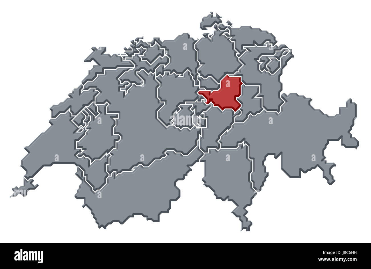 Schweiz, Karte, Atlas, Karte der Welt, Profil, symbolische und politische,  Farbe Stockfotografie - Alamy