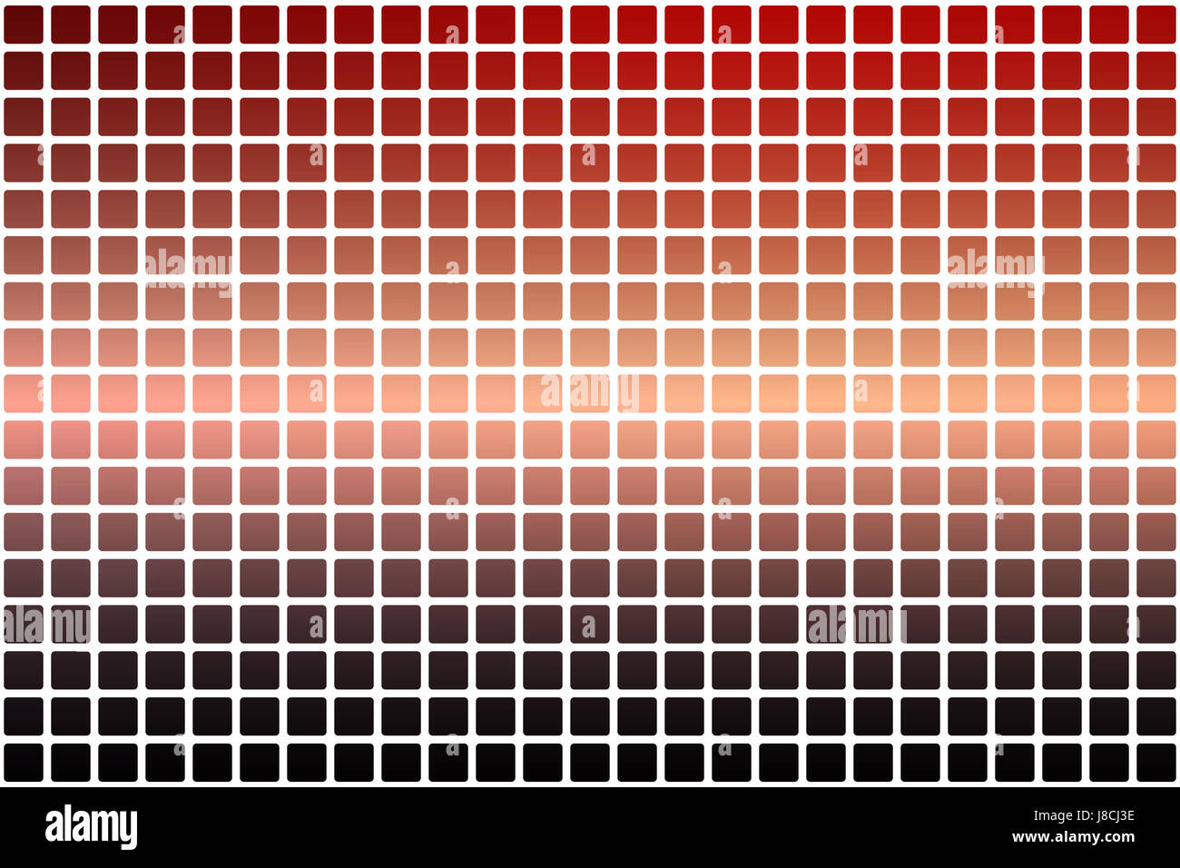 Rot orange lila abstrakte Mosaik Hintergrund mit abgerundeten Ecken quadratischen Fliesen in weiß Stockfoto