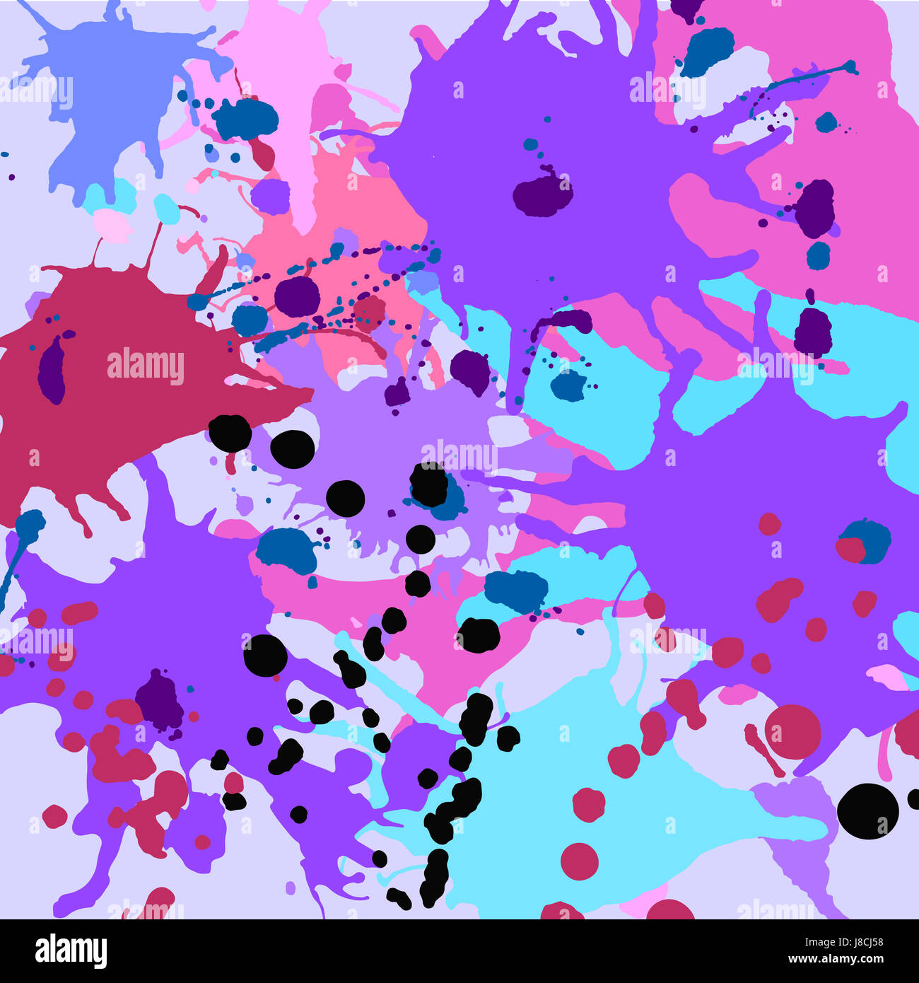 Farbe türkis lila rosa Tinte spritzt quadratischen bunten Hintergrund Stockfoto