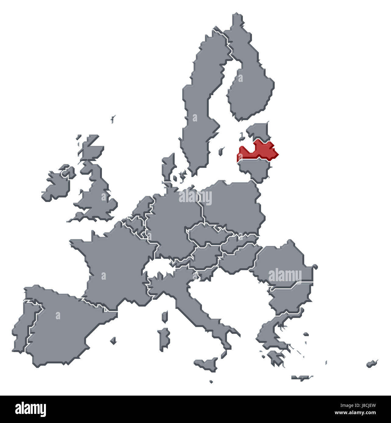 Europäischen Union, Karte, Atlas, Weltkarte, Profil, symbolische und politische, Stockfoto