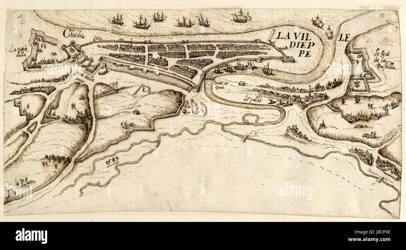 Dieppe 1589 Stockfoto