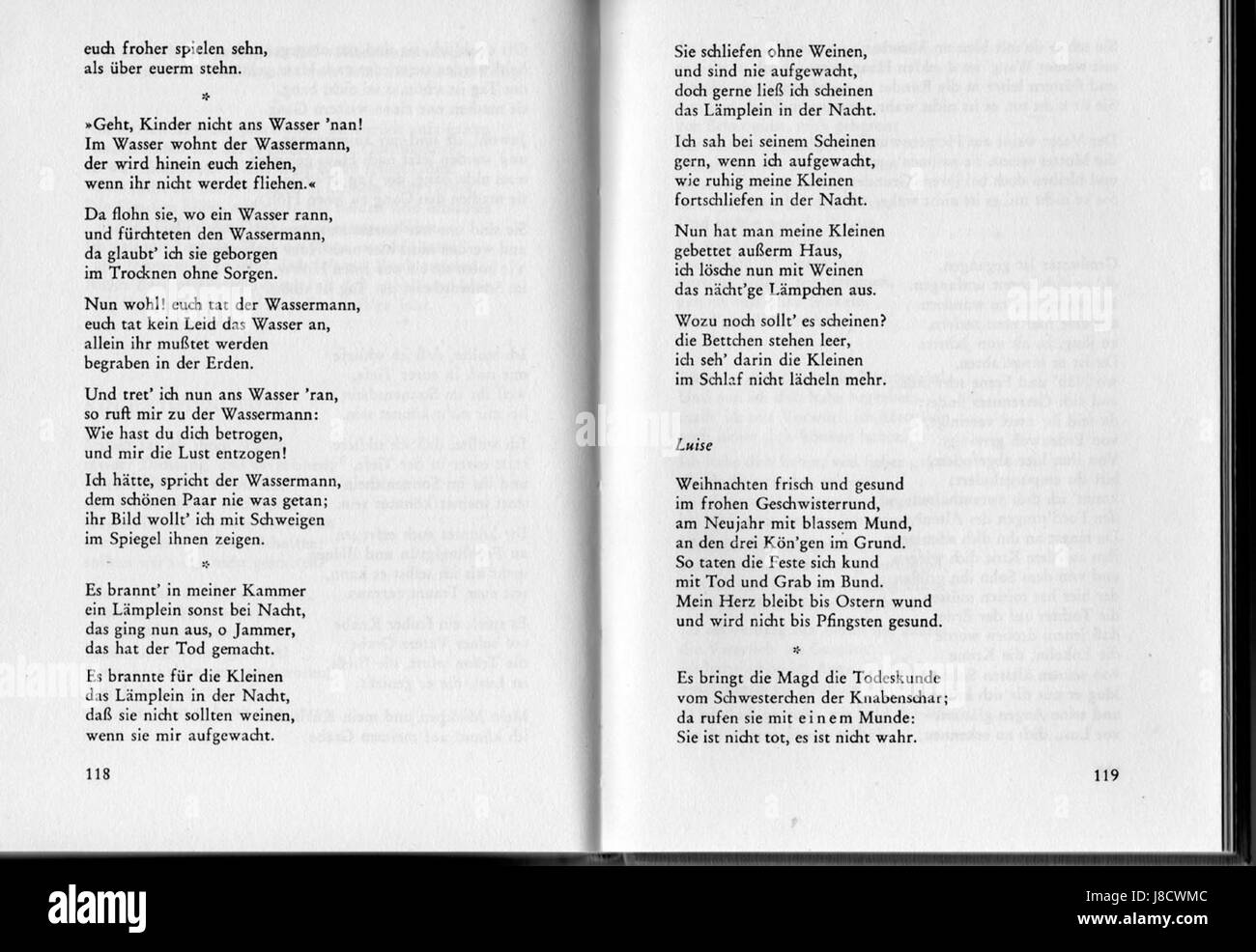 Kindertotenlieder, was „Lieder über den Tod von Kindern“ bedeutet, ist eine Sammlung von Liedern von Gustav Mahler, die Themen von Trauer und Verlust zum Ausdruck bringen. Stockfoto