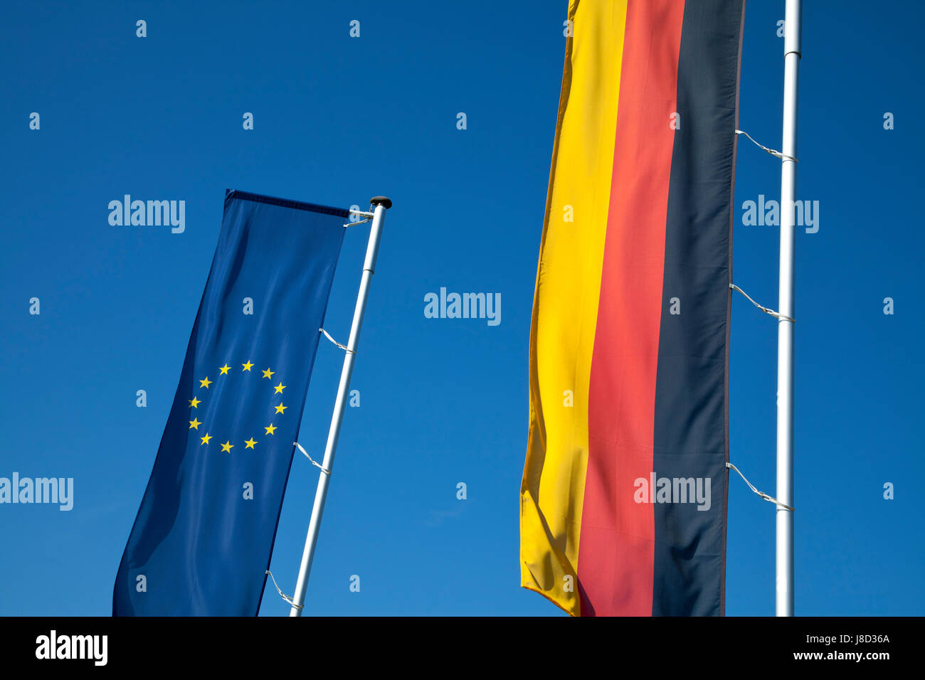 Europa, Deutschland Flagge, Fahne, Deutschland, Europäische Union, Europäische Währungsunion, Deutschland, Stockfoto