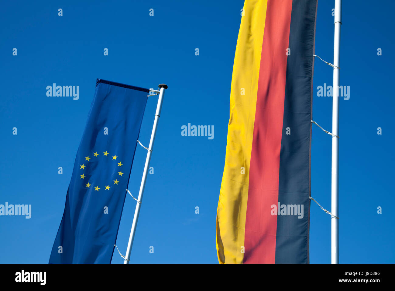 EU-Flagge deutsche Flagge Stockfoto