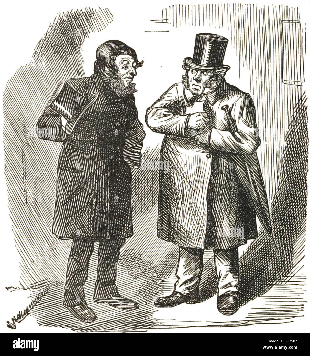 Herr Caudle wird zu einem abwaschenden Haus genannt. Stockfoto