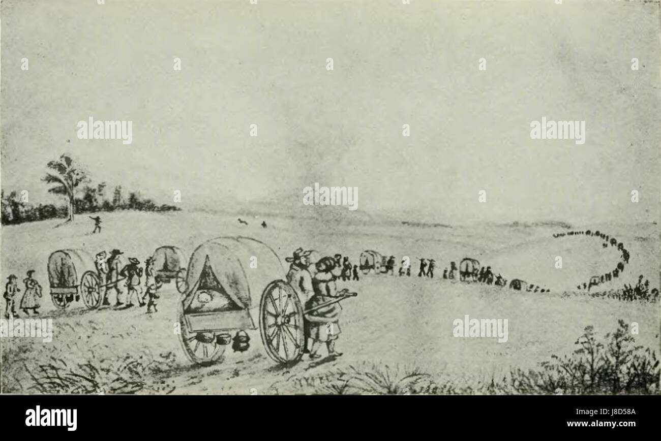 Mormon Hand Cart Bahn Geschichte von Iowa Stockfoto