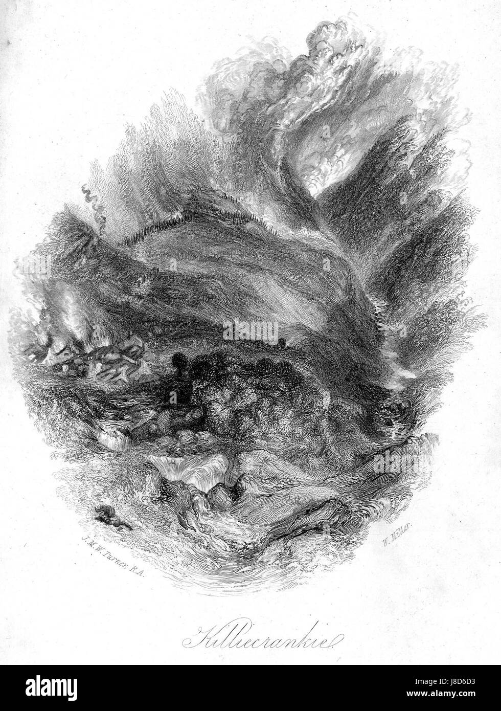 Killiecrankie Kupferstich von William Miller nach Turner R550 Stockfoto