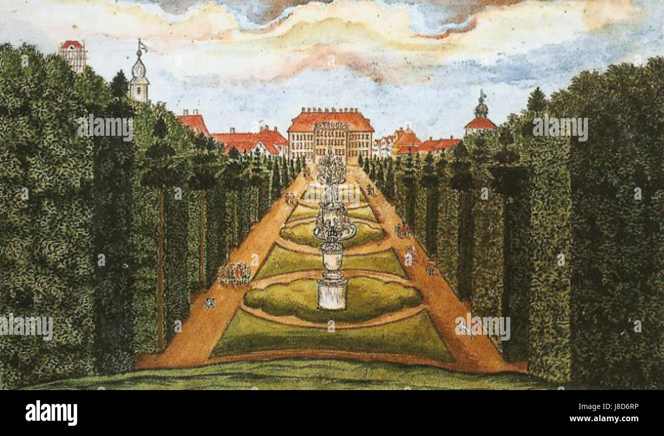 Erlanger Schlossgarten 1773 001 Stockfoto