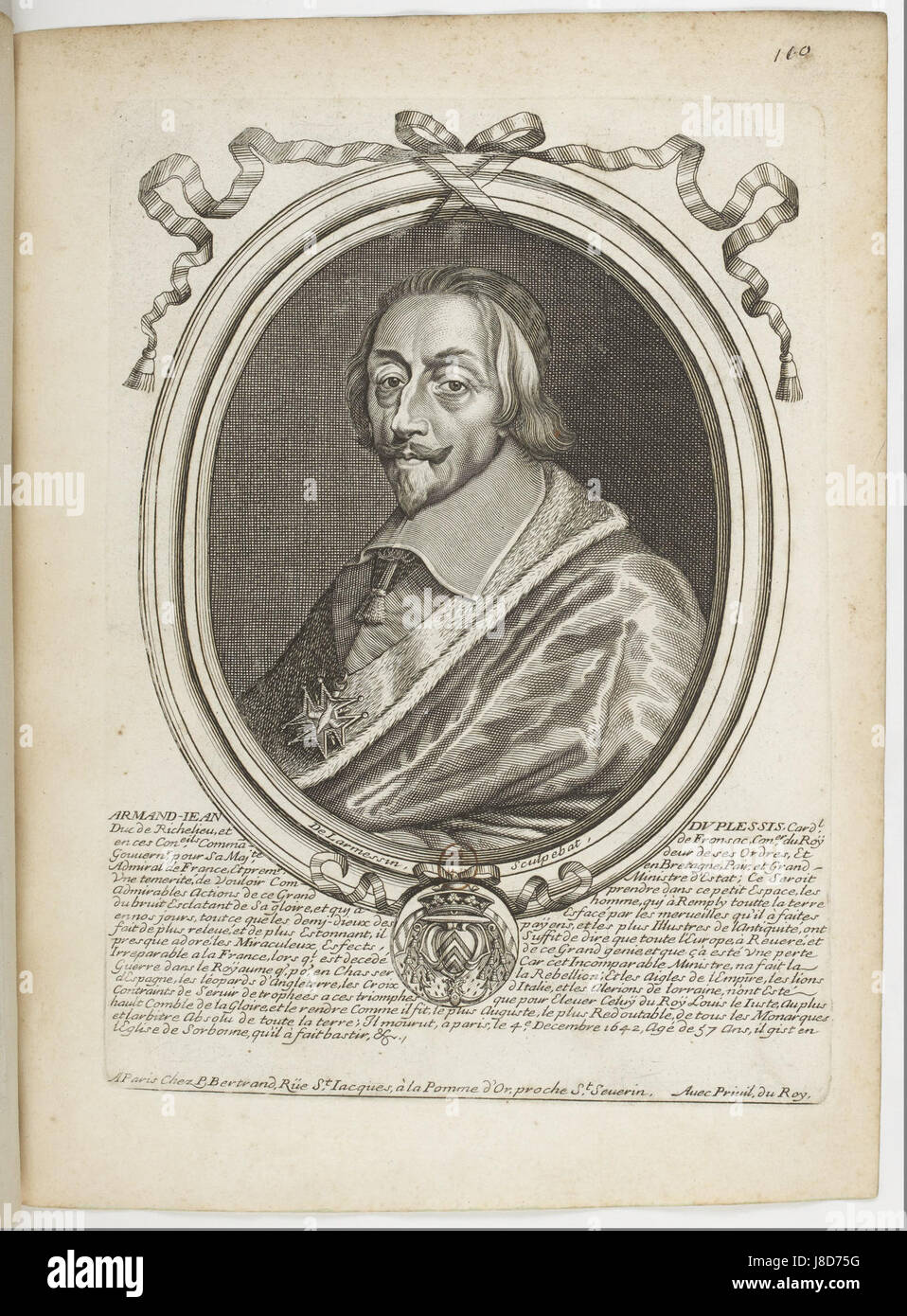 Estampes par Nicolas de Larmessin.f118.Armand Jean du Plessis, Kardinal Duc de Richelieu Stockfoto