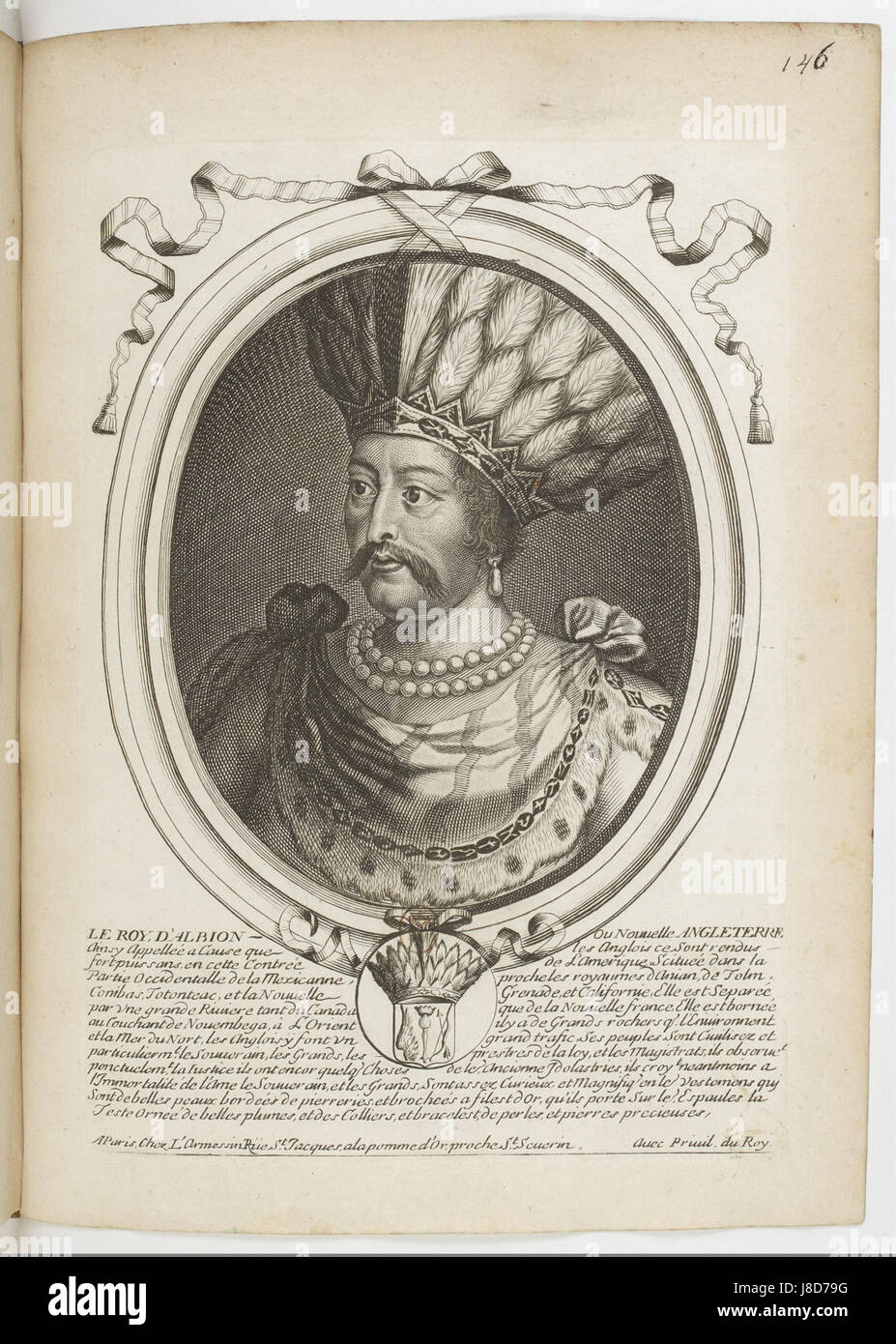 Estampes Par Nicolas de Larmessin.f151.Le Roi Opalküste, Ou Nouvelle Angleterre Stockfoto