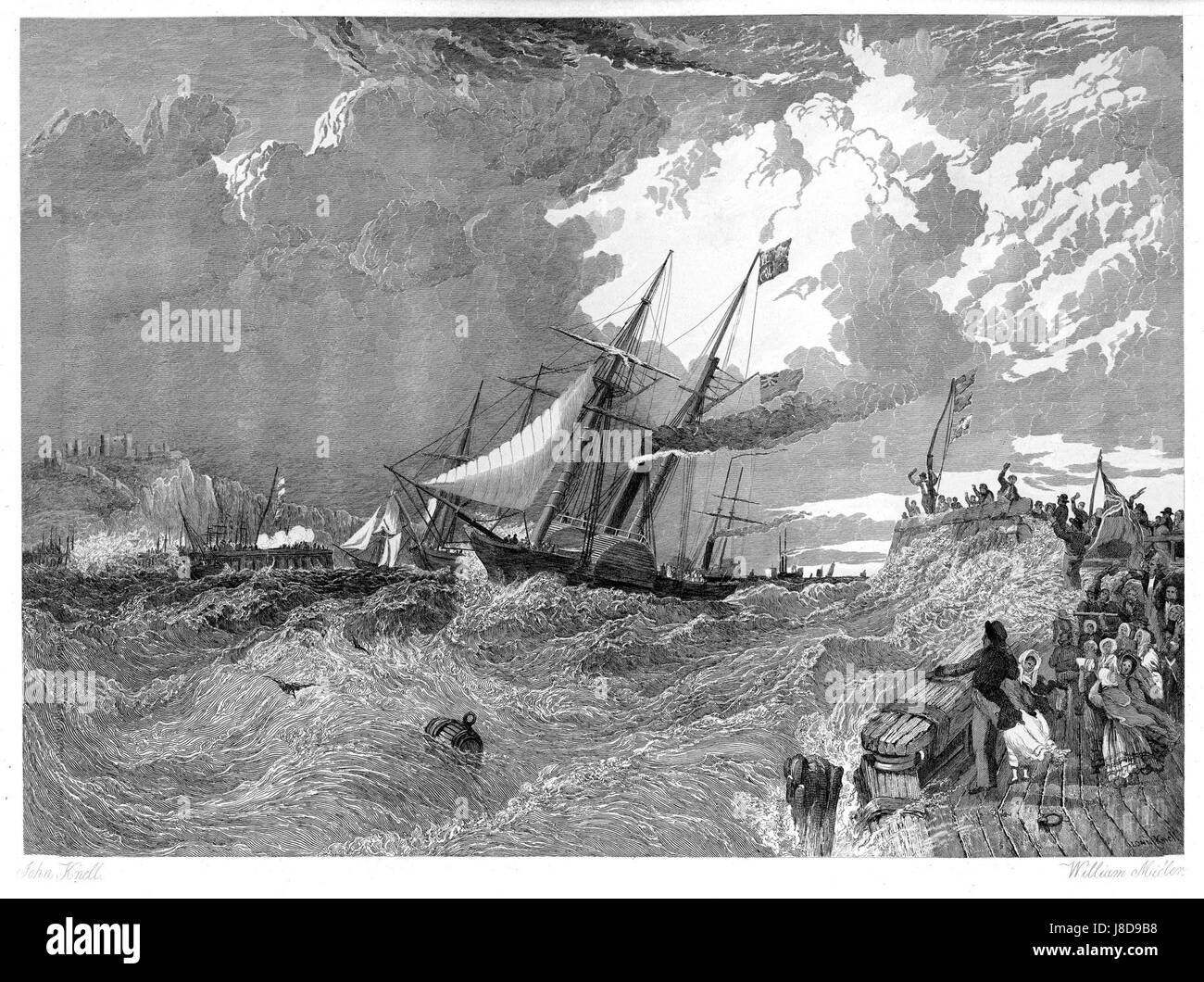 Landung von Fürst Albert am Dover frühen Beweis Kupferstich von William Miller nach John Knell Stockfoto