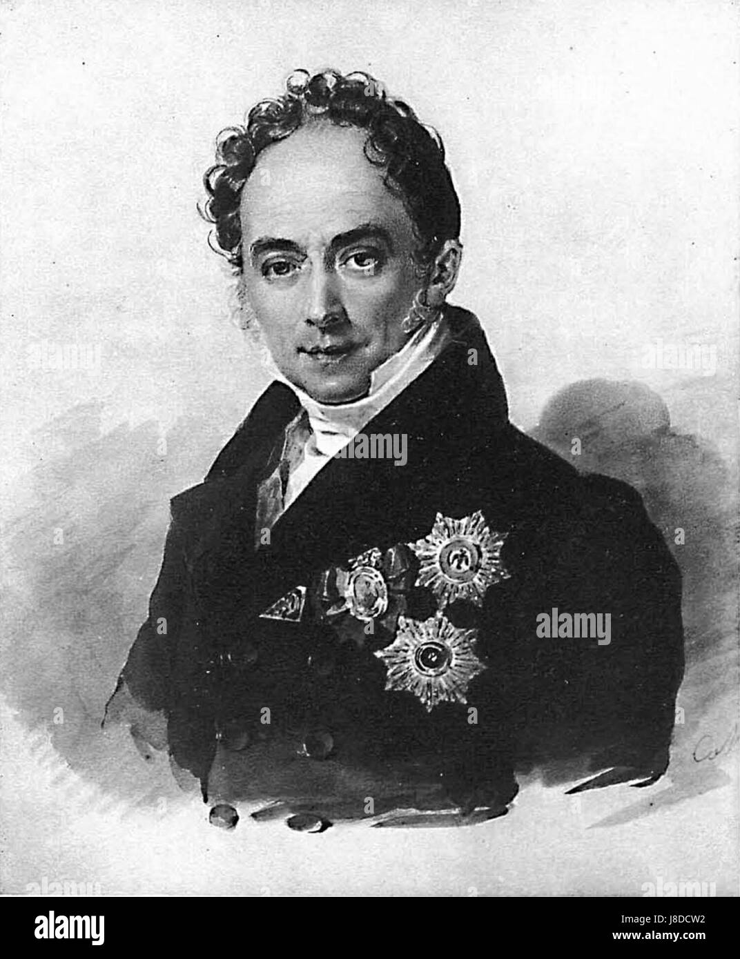 Fürst Victor Pawlowitch Kottschoubey war eine Adelsfigur russischer Abstammung, bekannt für seine Beteiligung an der russischen Aristokratie und möglicherweise in politischen oder militärischen Angelegenheiten während seiner Zeit. Stockfoto