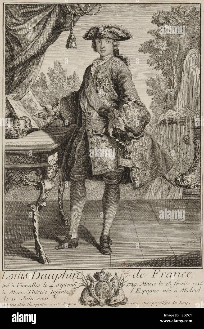 Louis, Dauphin von Frankreich Gravur 1745-46 Stockfoto