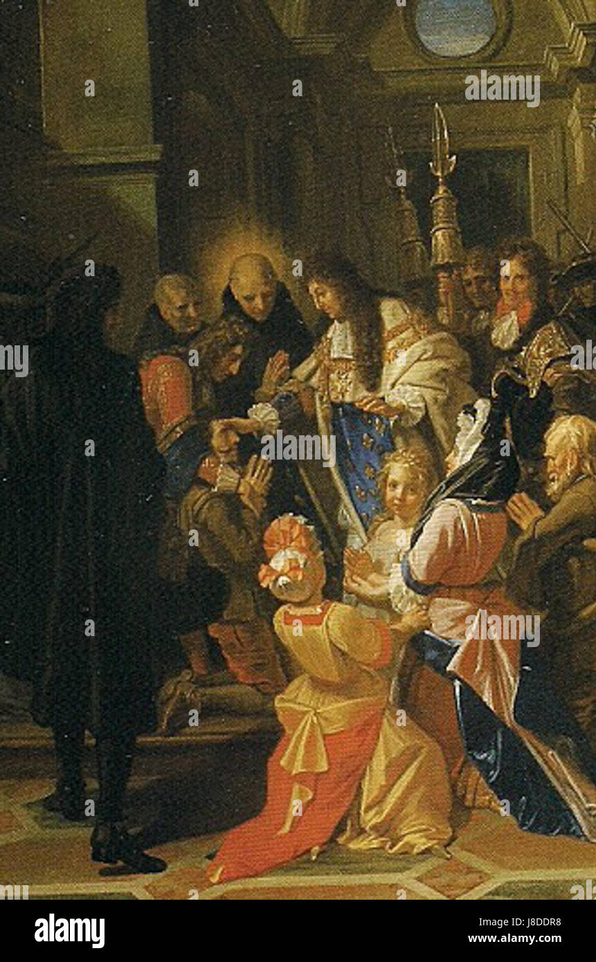 Louis XIV die Skrofeln berühren Stockfoto