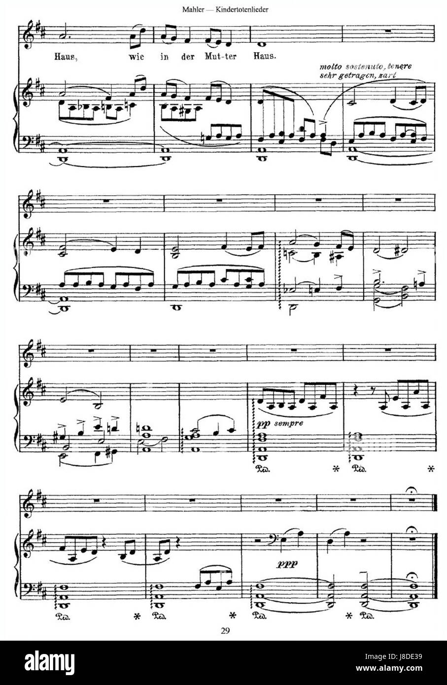 Mahler-Kindertotenlieder29 Stockfoto