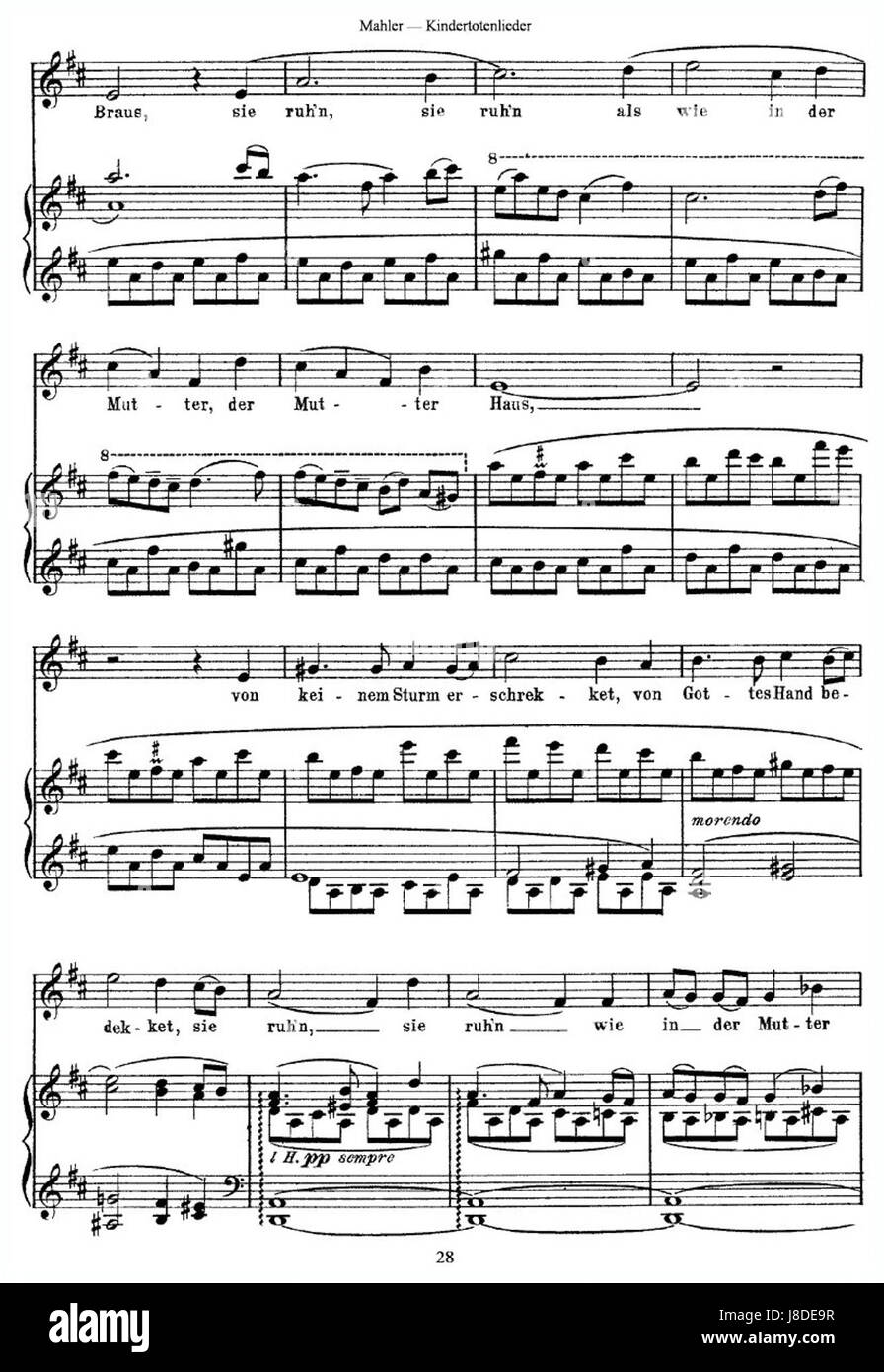 Mahler-Kindertotenlieder28 Stockfoto
