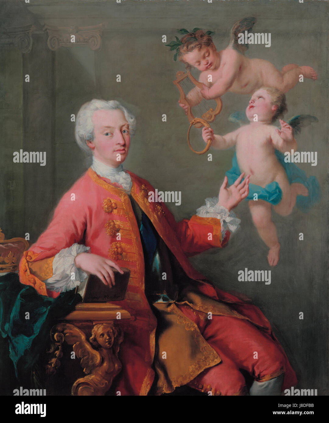 Dieses von Jacopo Amigoni gemalte Porträt von Friedrich, Prinz von Wales, zeigt die königlichen Merkmale und die historische Bedeutung des Prinzen. Das Werk ist ein Schlüsselbeispiel europäischer Porträts des 18. Jahrhunderts. Stockfoto