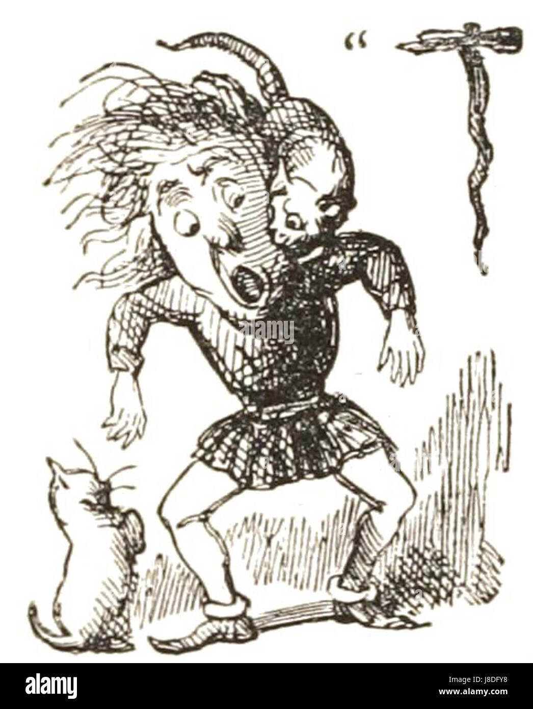 Mrs. Caudles Lecture 14, Letter T, ist ein satirisches Werk aus dem 19. Jahrhundert, das sich auf humorvolle und übertriebene Darstellungen des sozialen und häuslichen Lebens konzentriert, oft auf Beziehungen und Ehe. Stockfoto