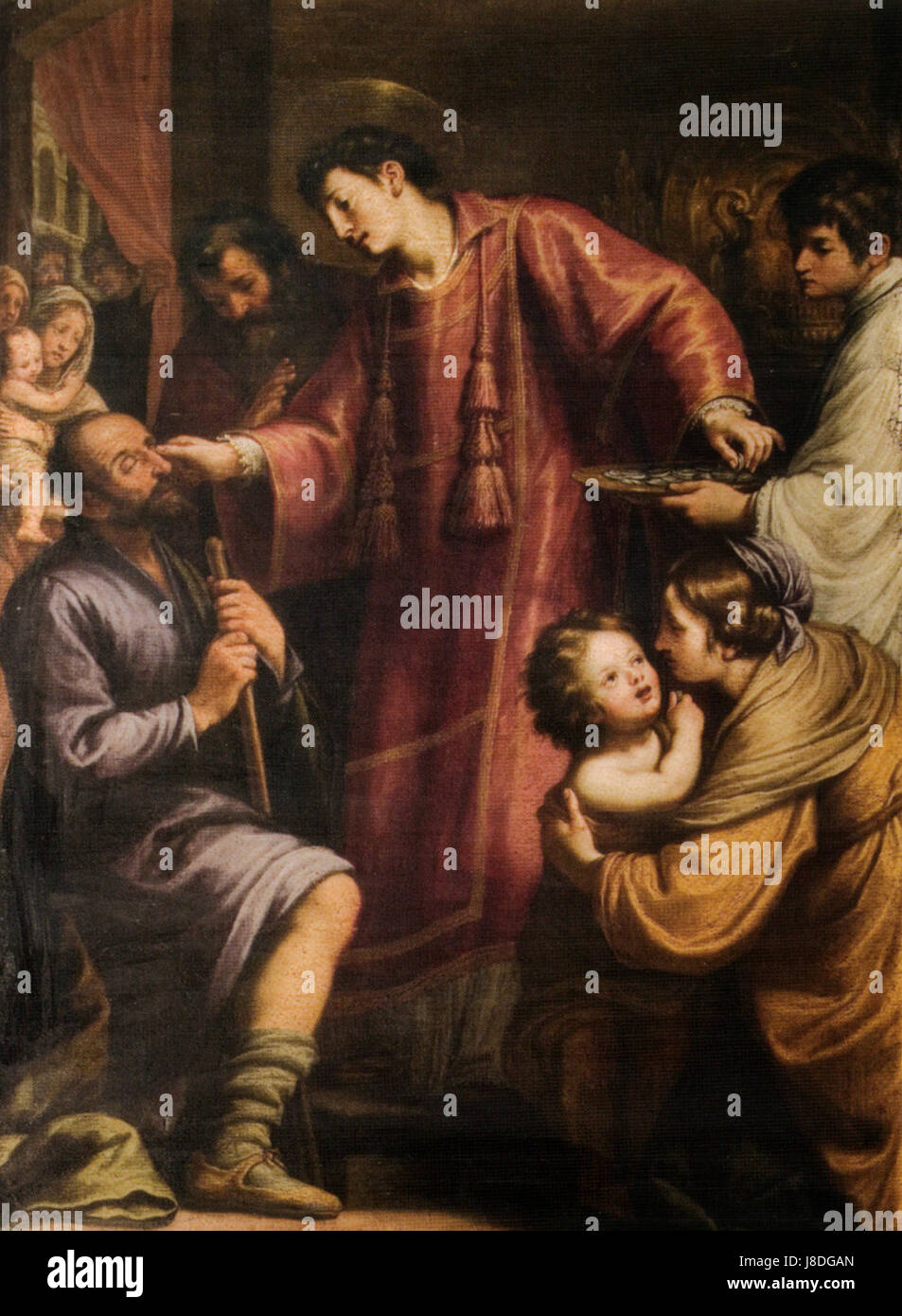 Matteo Rosselli, San Lorenzo Che Distribuisce ich Beni della Chiesa Ai Poveri e Risana un Cieco Stockfoto