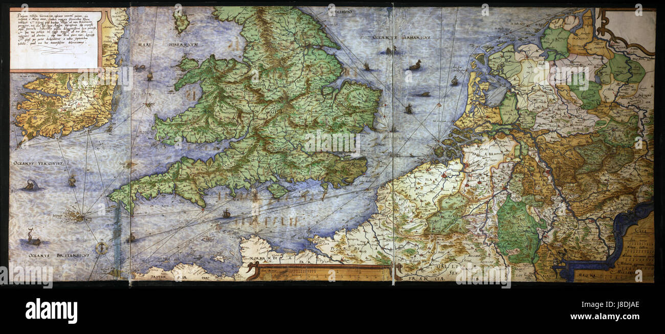 England und den Niederlanden, alte Karte von Christiaan Sgroten Stockfoto