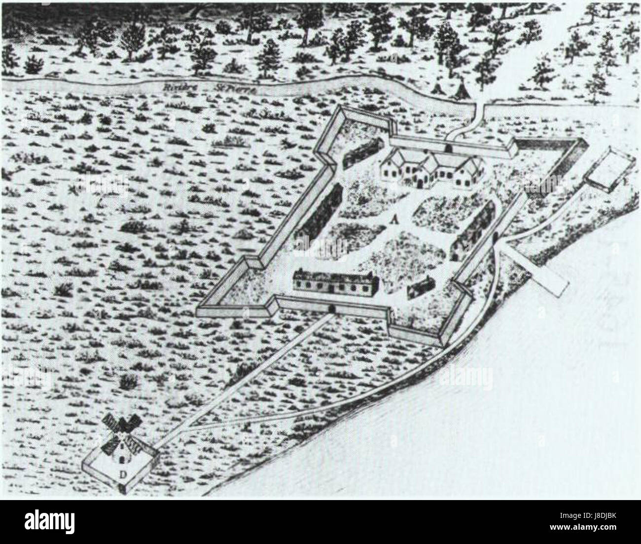 Fort Montreal 1645 Stockfoto