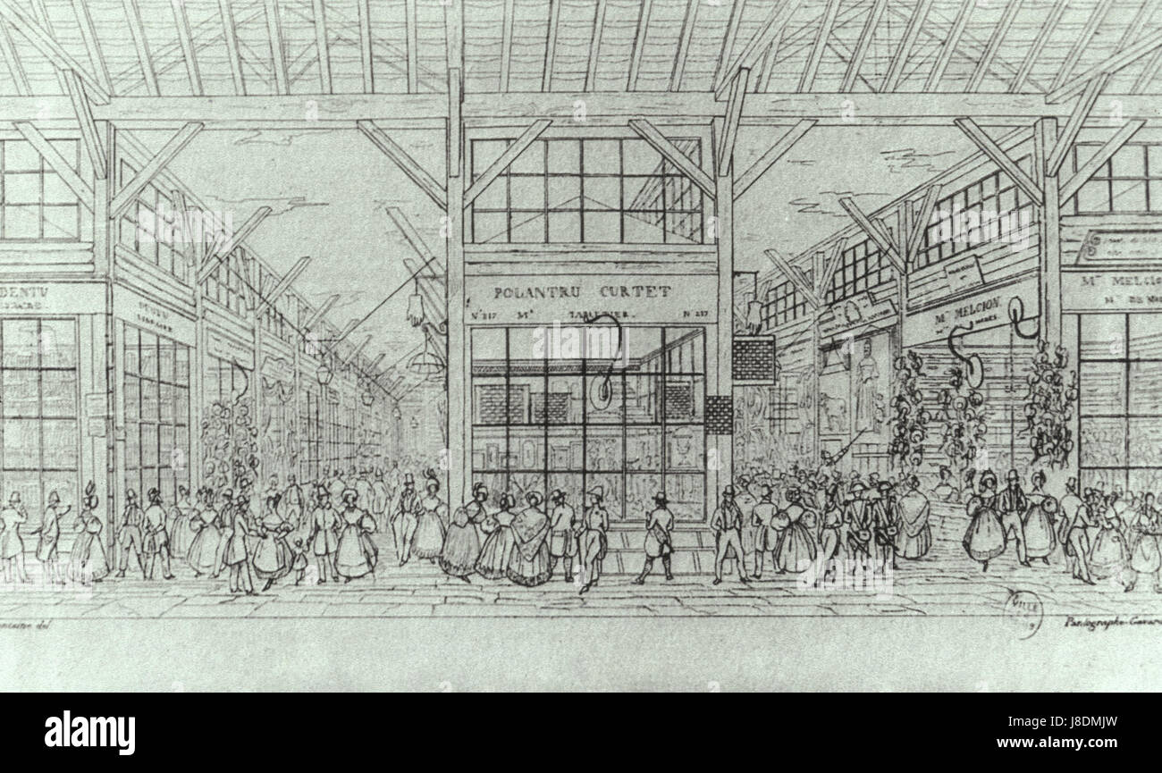 Galeries de Bois du Palais Royal Interieur, Zeichnung 2 Stockfoto