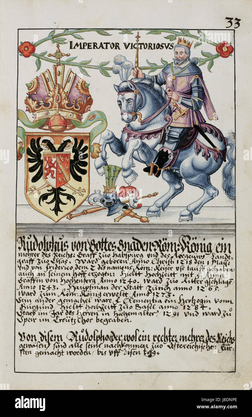 Habsburger Wappenbuch Fisch Saa V4 1985 033r Stockfoto