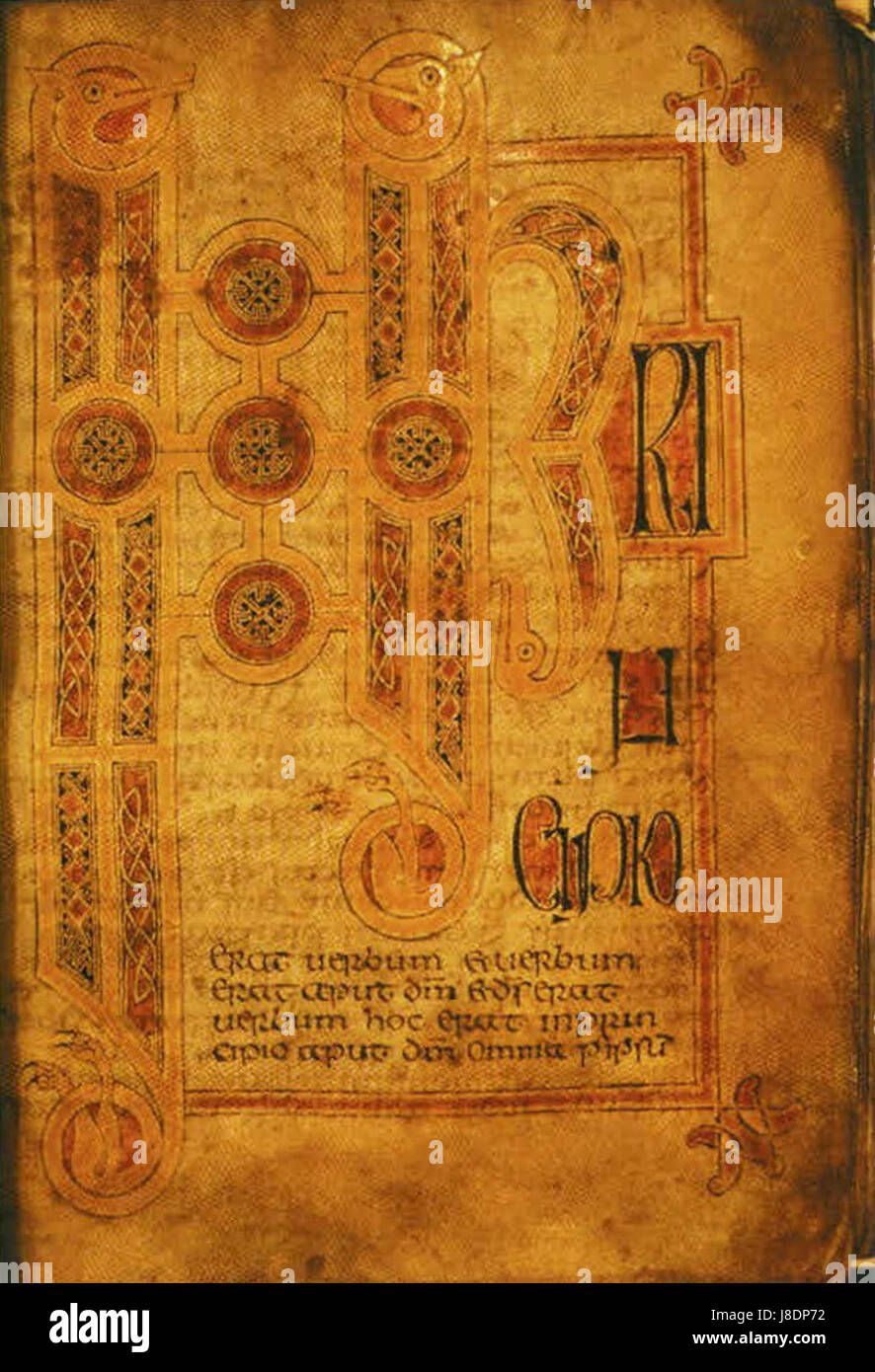 Hereford Evangelien Evangeliums des Johannes Stockfoto