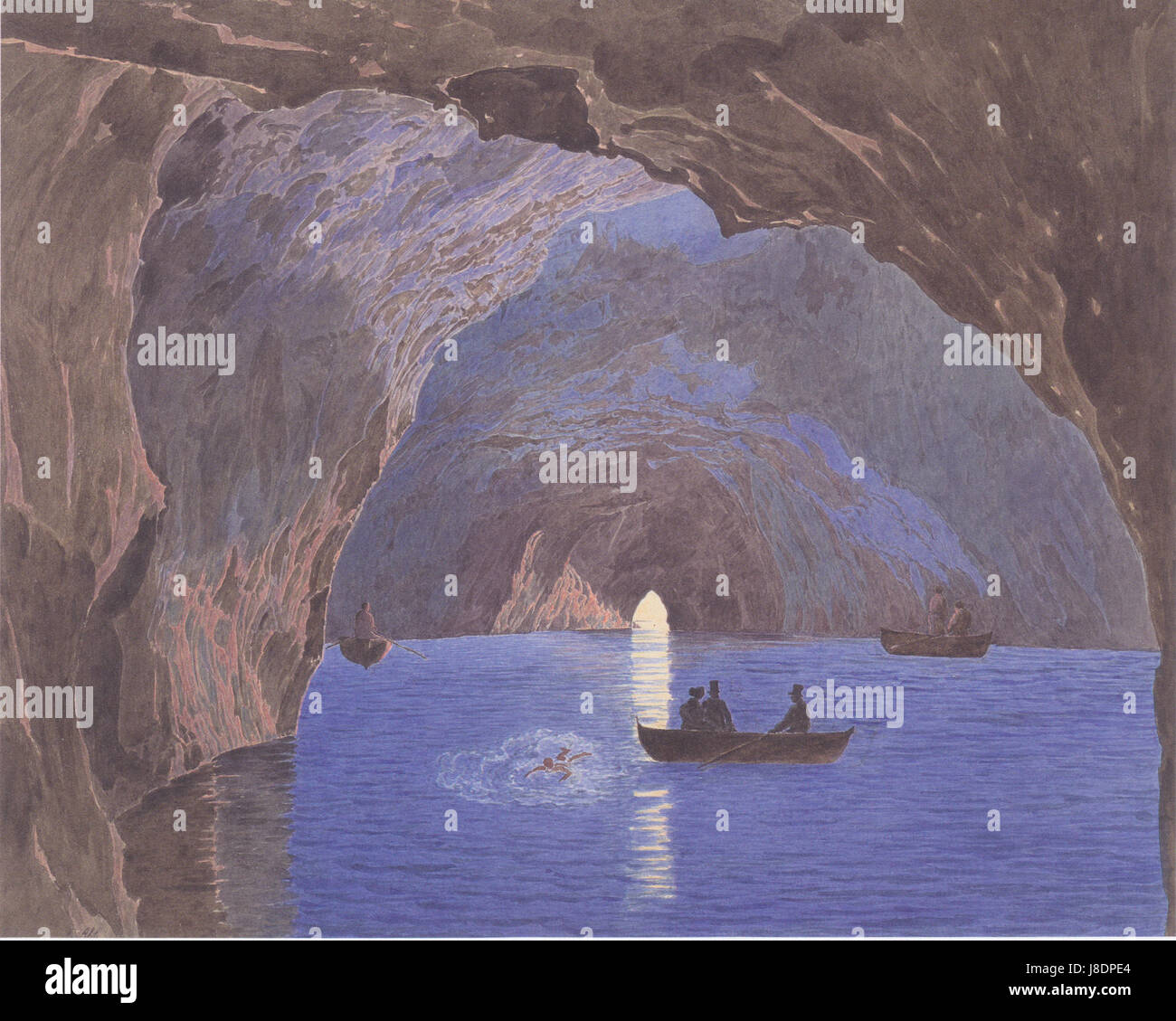Jakob Alt sterben Blaue Grotte Auf der Insel Capri 1835 36 Stockfoto