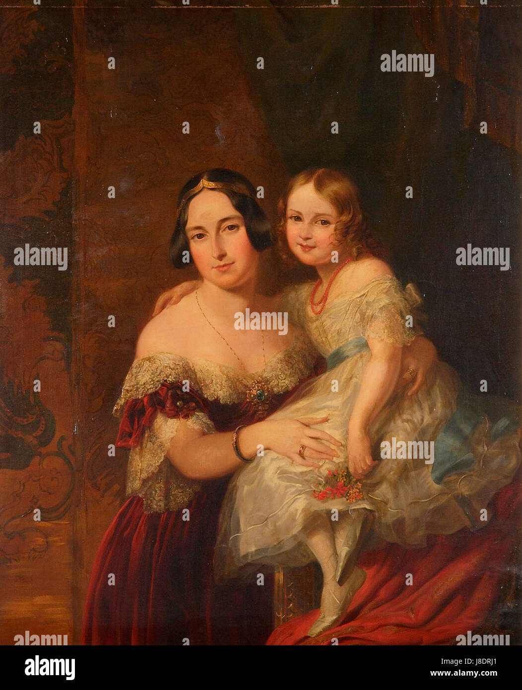 FEODORA, Prinzessin von Hohenlohe-Langenburg mit ihrer Tochter Prinzessin Adelaide Stockfoto