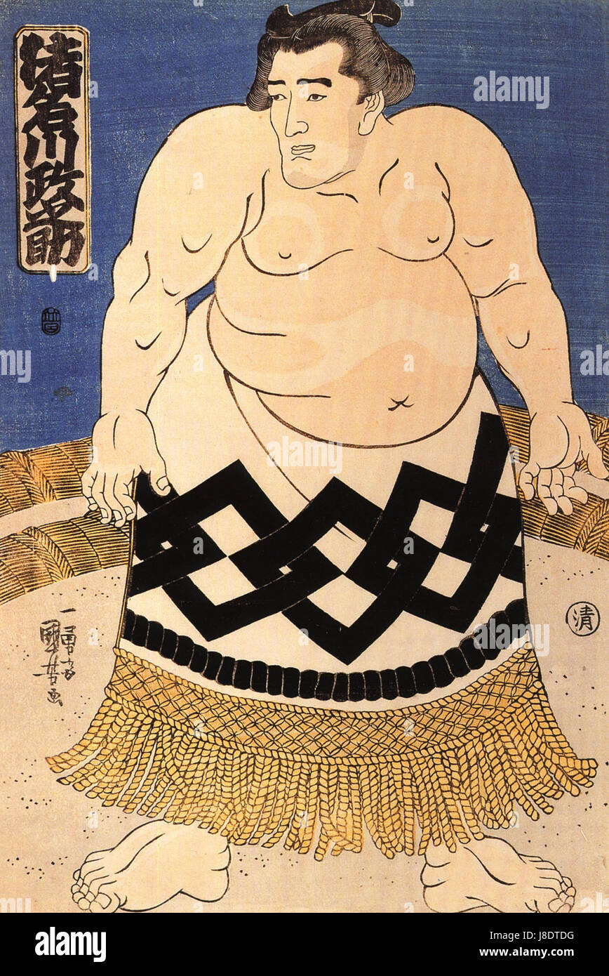 Kuniyoshi Utagawa, Sumo-Ringer Stockfoto