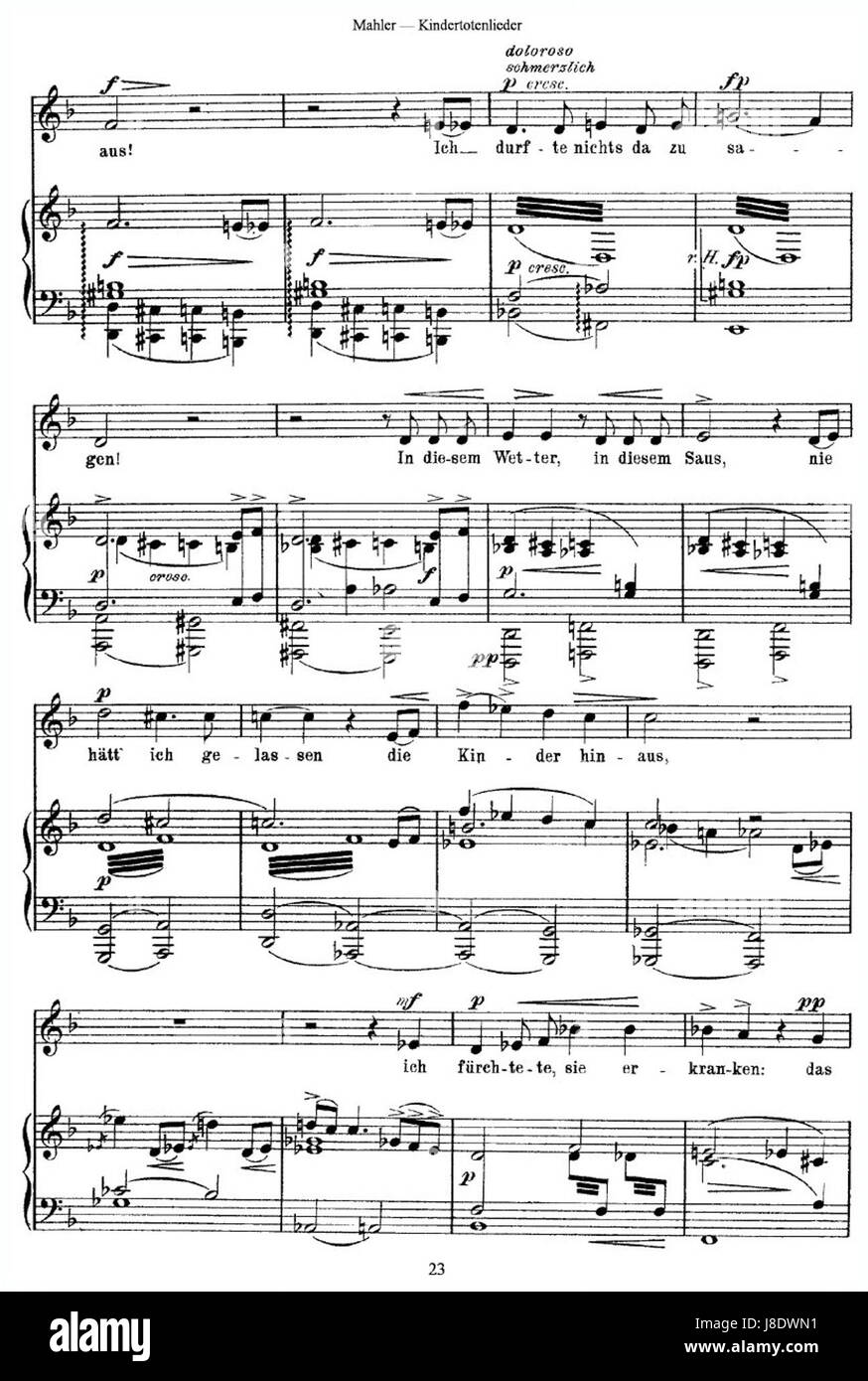 Mahler-Kindertotenlieder23 Stockfoto